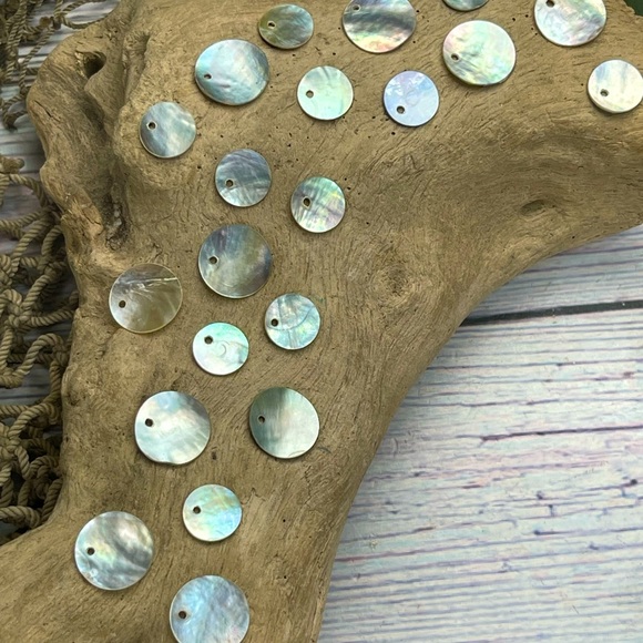 20 Abalone Mother of Pearl Shell Charms Lot in 2 sizes DIY jewelry Making Lot - Picture 15 of 16